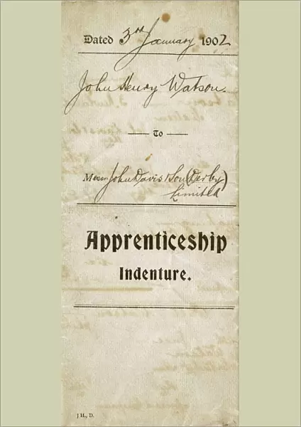 Front cover, Apprenticeship Indenture