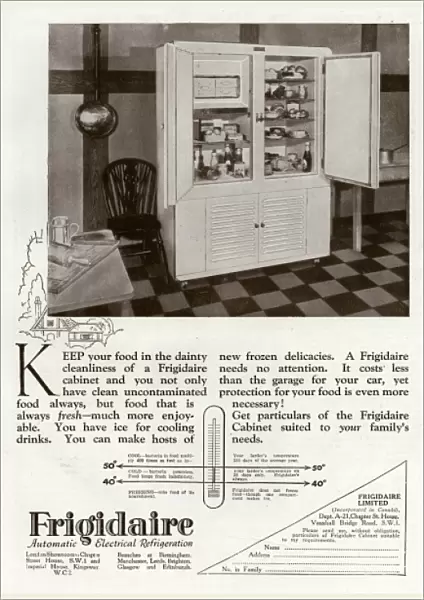 Advert for Frigidaire electrical fridge
