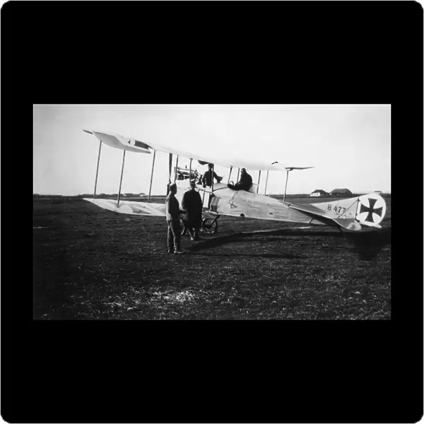 German crew with biplane, Galicia, WW1