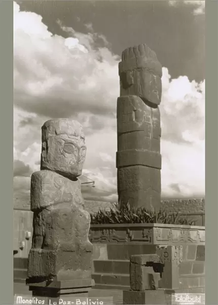 Monolithic stele from Tiwanaku, La Paz, Bolivia