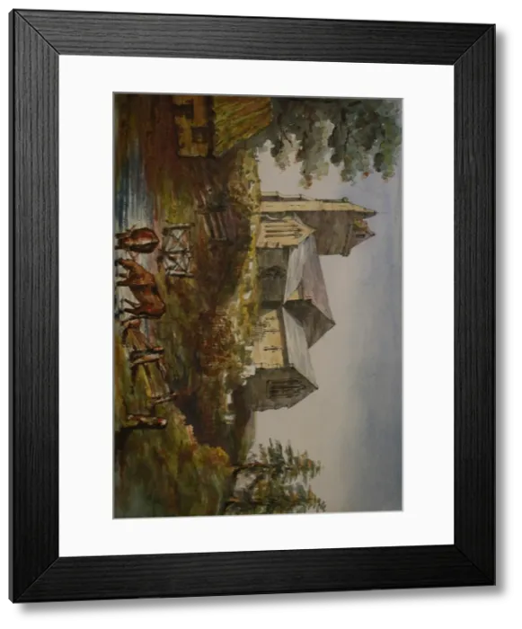 Framed Print : Henrietta Smyth Watercolour Print of St Johns Church, Stone