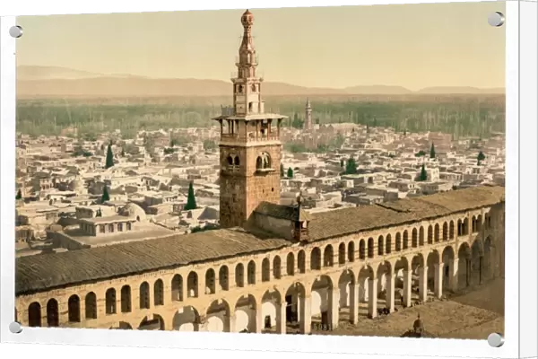 General view and Minaret of the Bride, Damascus, Holy Land