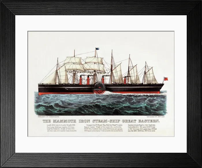 Framed Print : The Mammoth Iron Steam-Ship Great Eastern Print, 1873 Framed Print : The Mammoth Iron Steam-Ship Great Eastern Print, 1873