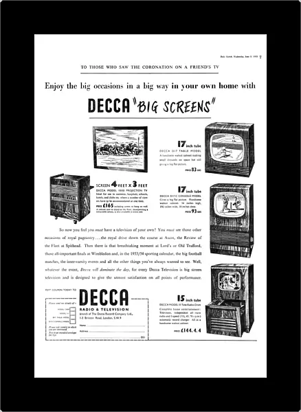 Decca television advertisement - 1953 Coronation