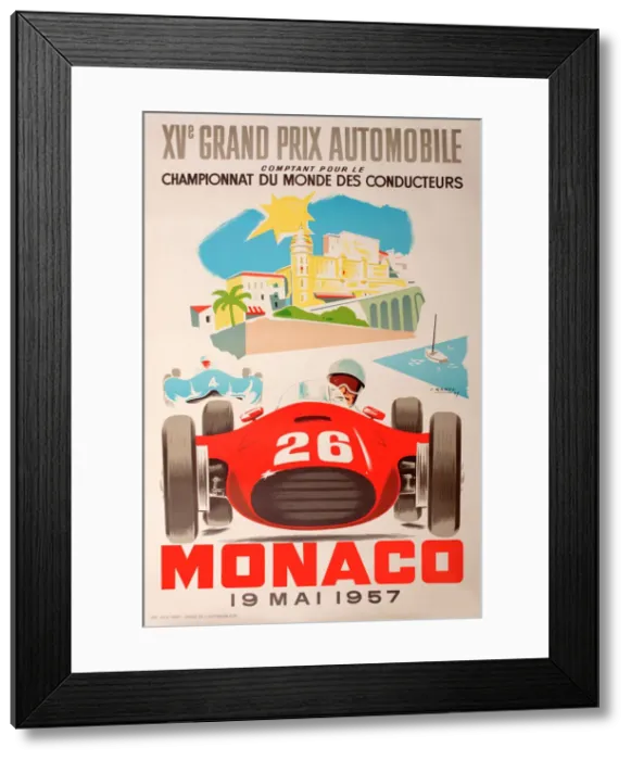 Framed Print : 1957 Monaco Grand Prix Print - Juan Manuel Fangio Victory Framed Print : 1957 Monaco Grand Prix Print - Juan Manuel Fangio Victory