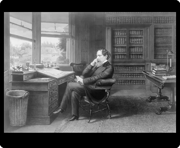 Charles Dickens in his study at Gadshill