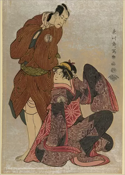 Bando Hikosaburo III in the role of Obi-ya Choeimon and Iwai