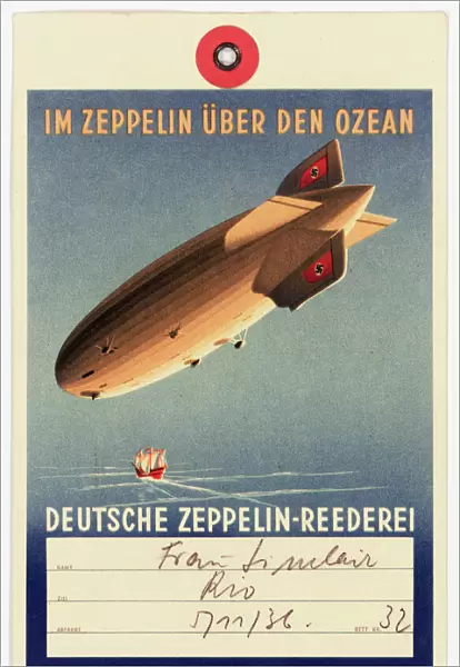 Luggage label, Zeppelin to South America