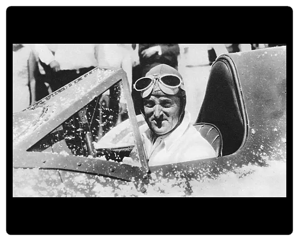 Sir Malcolm Campbell in the cockpit of Bluebird, 1935