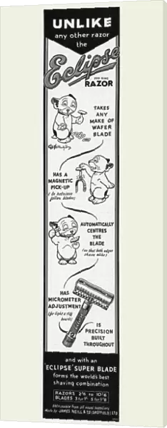 Advert for Eclipse razors 1940