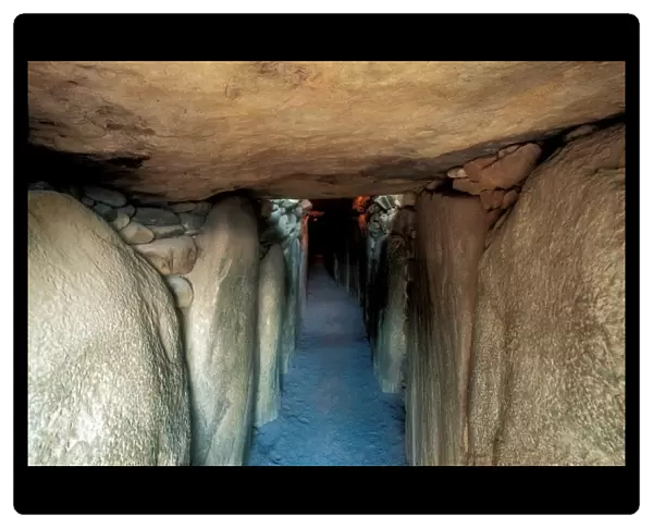 IRELAND. Newgrange. Megalithic tomb. Access gallery to the main chamber