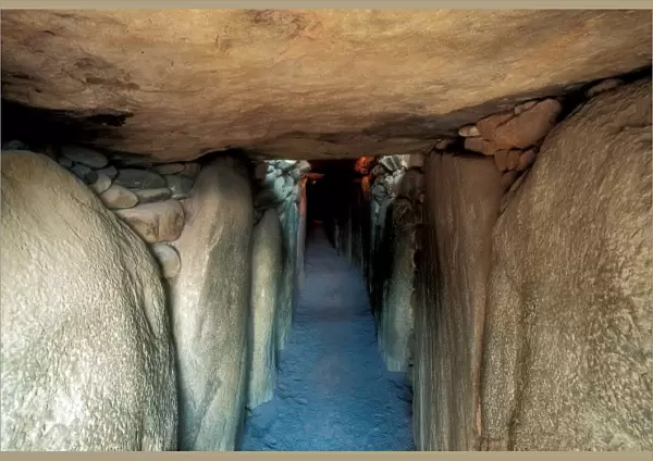 IRELAND. Newgrange. Megalithic tomb. Access gallery to the main chamber