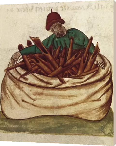 Cinnamon seller. Illustration from Tractatus