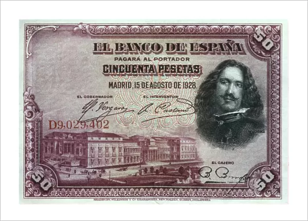 50 pesetas bill, Bank of Spain (Madrid, 1928)