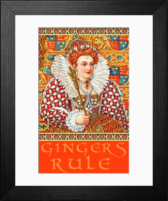 Framed Print : Ginger Royalty: Queen Elizabeth I Print Framed Print : Ginger Royalty: Queen Elizabeth I Print
