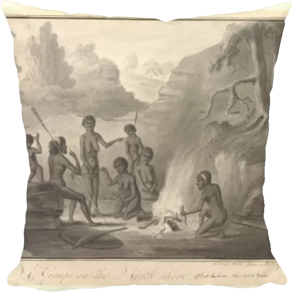 A Group of Aborigines around a camp fire