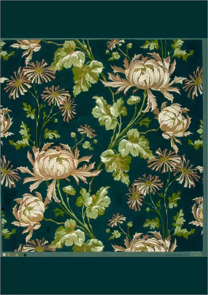 Design for Printed Textile in brown, green and black