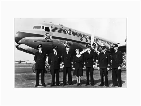 A Douglas DC-4 of KLM and its crew