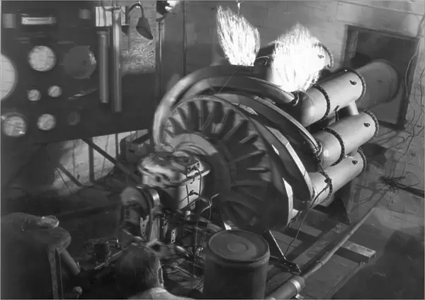 Whittle gas turbine in a disused foundry at Lutterworth