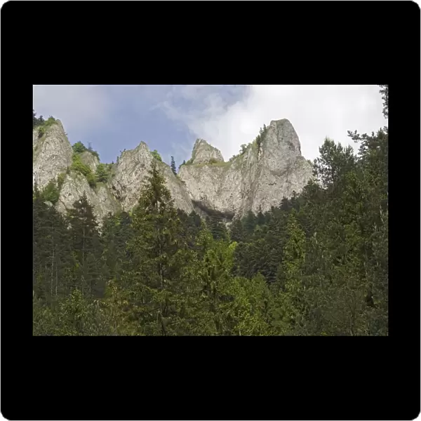 Three crowns limestone peaks in the Pieniny National Park