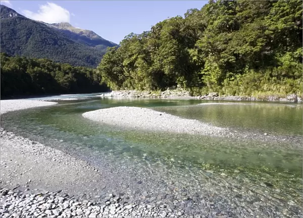 New Zealand - Haast River below Blue Pools Gates of Haast. South Island