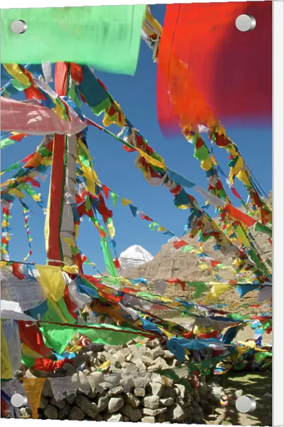Sacred Mt Kailash and prayer flags - Tibet