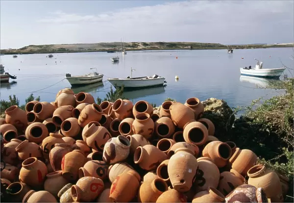 Portugal Terracota pots at Alvor. For Calamares