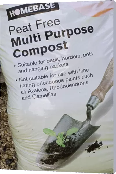 Sack of peat free multi purpose compost, Cotswolds, UK