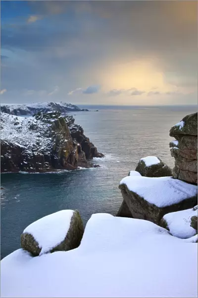 Land's End - Cornwall - UK - Snow