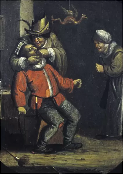 Dentist pulling a tooth, 18th century