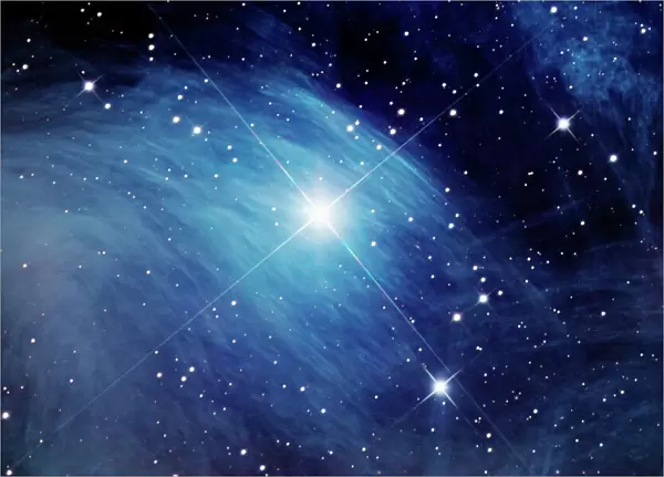 Merope star and nebulosity
