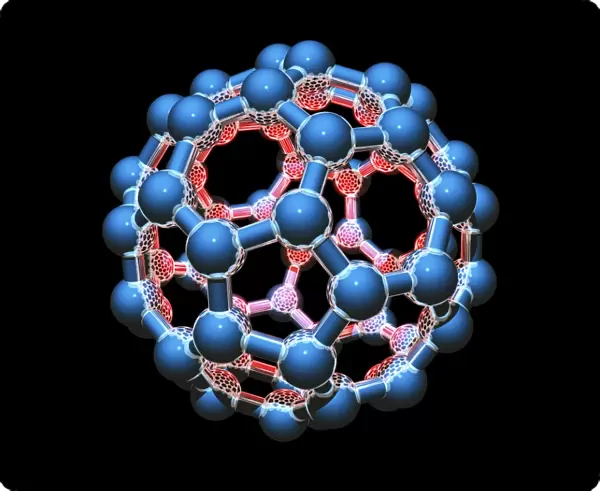 Buckminsterfullerene molecule, artwork