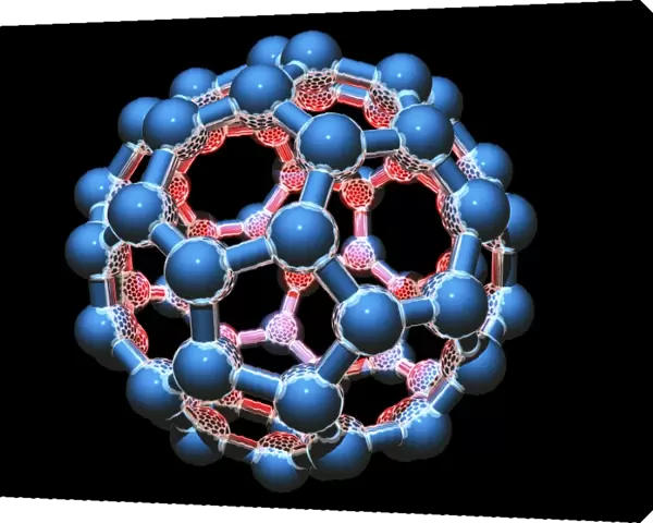 Buckminsterfullerene molecule, artwork