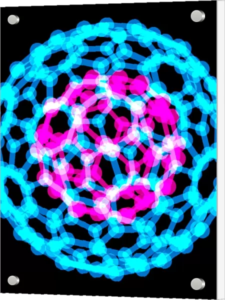 Fullerene molecules, computer artwork