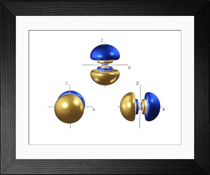 Framed Print : 3p Electron Orbitals Computer Model Print Framed Print : 3p Electron Orbitals Computer Model Print