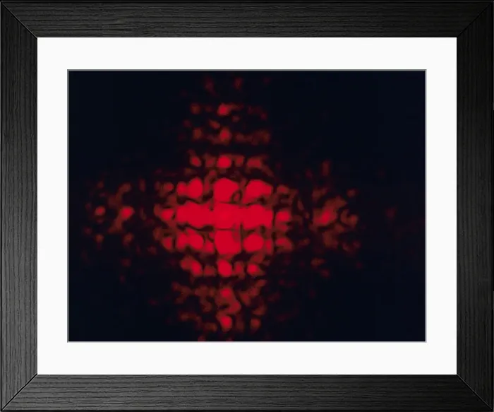 Framed Print : Diffraction Pattern Print: Laser Light Through Cloth Framed Print : Diffraction Pattern Print: Laser Light Through Cloth