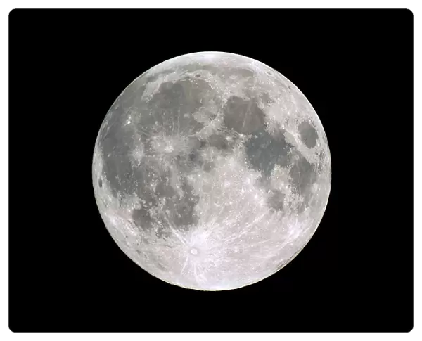 Full Moon. The dark grey areas are the lunar seas
