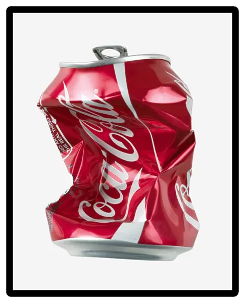 Crushed Coca Cola can cut-out