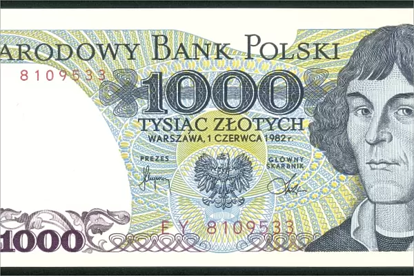 Nicolaus Copernicus on a Polish banknote
