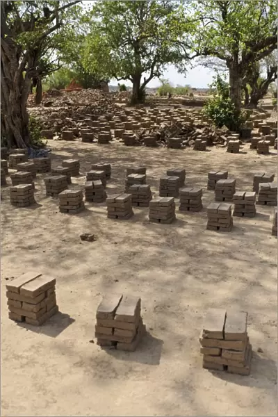 Mud bricks drying, Sudan