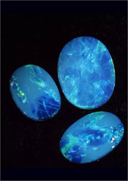 Blue opal gemstones
