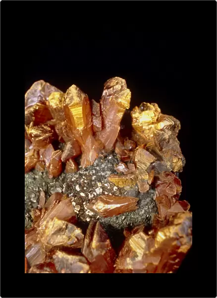 Orpiment on pyrite