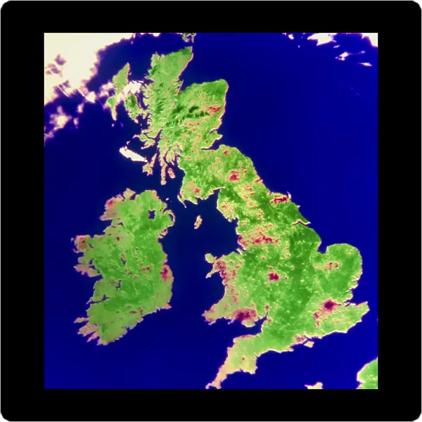 Coloured satellite image of the British Isles