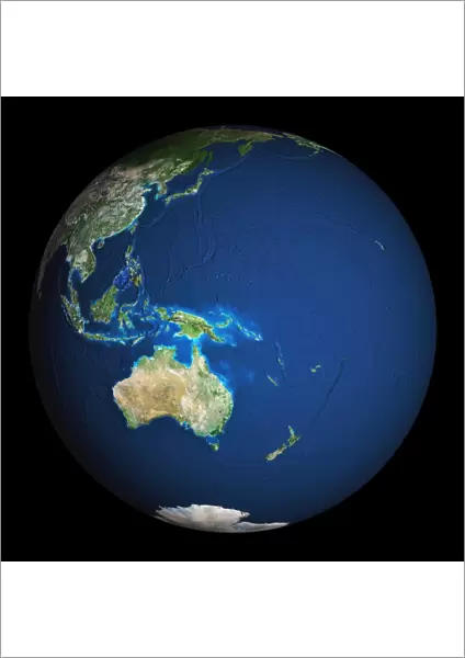 Earth. Satellite image of the Earth, centred on the region of Oceania