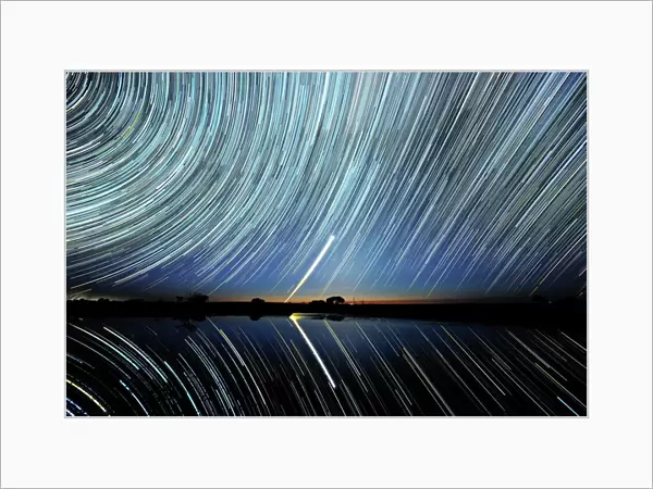 Star trails over Lake Tyrrell, Australia