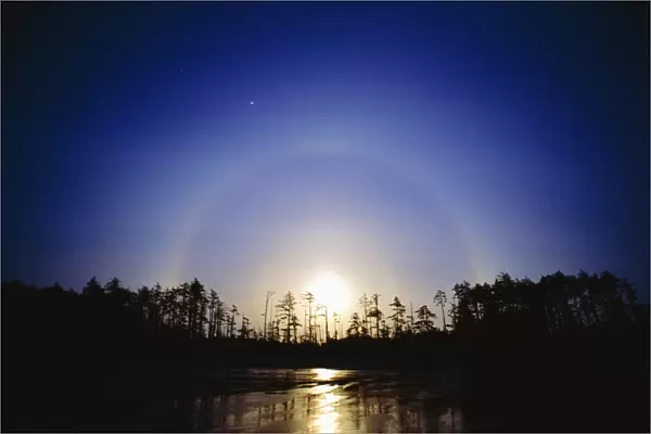 Moon dog. Also known as a mock moon, this optical atmospheric effect is