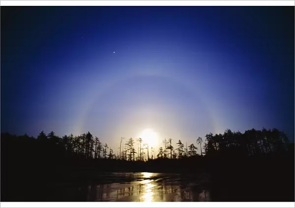 Moon dog. Also known as a mock moon, this optical atmospheric effect is