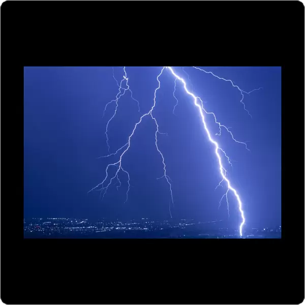 Lightning strike at night near Phoenix, USA