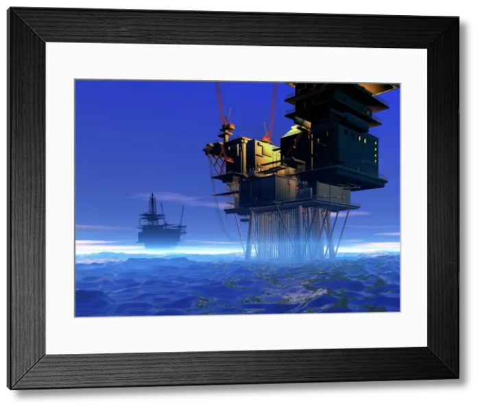 Framed Print : Oil Rig Print Framed Print : Oil Rig Print