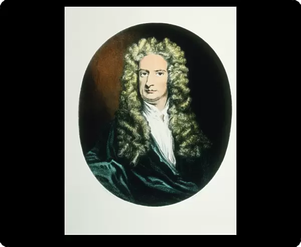 Coloured engraving of Isaac Newton
